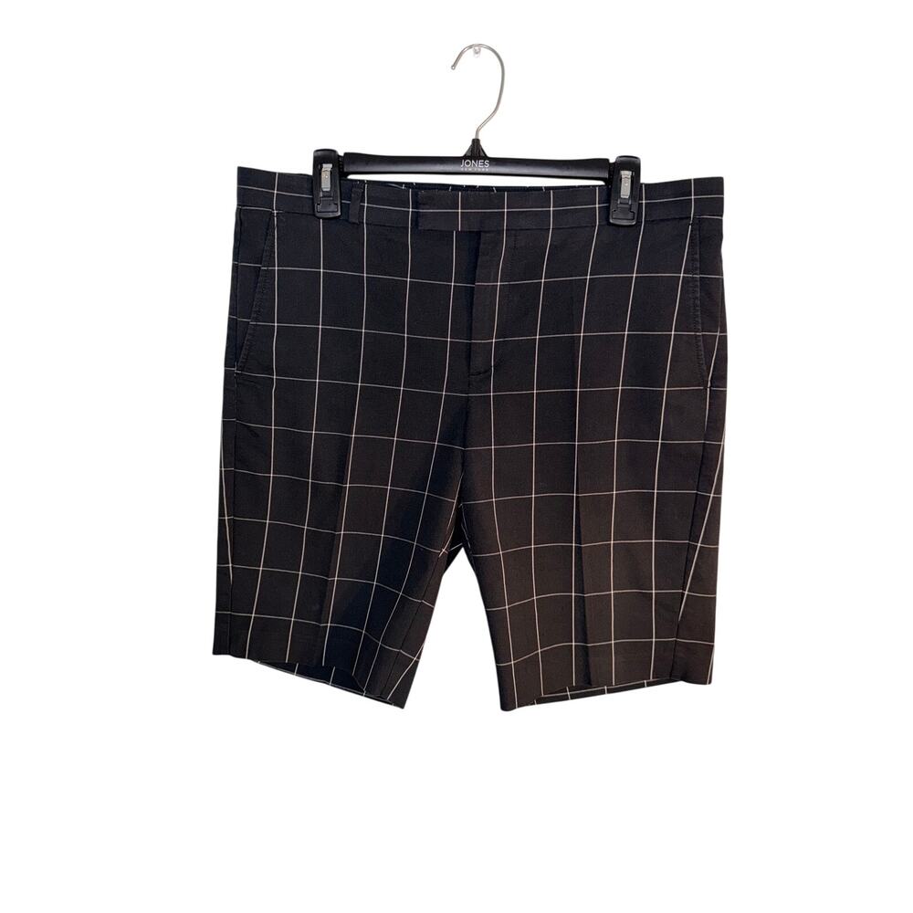 Banana Republic Women’s Size 10 Black Windowpane Plaid Bermuda Shorts